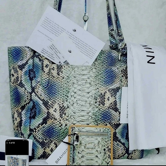 Brahmin Rare 2 PCS SET Holographic Purse bag tote handbag+ wallet NWT De… - Picture 14 of 14